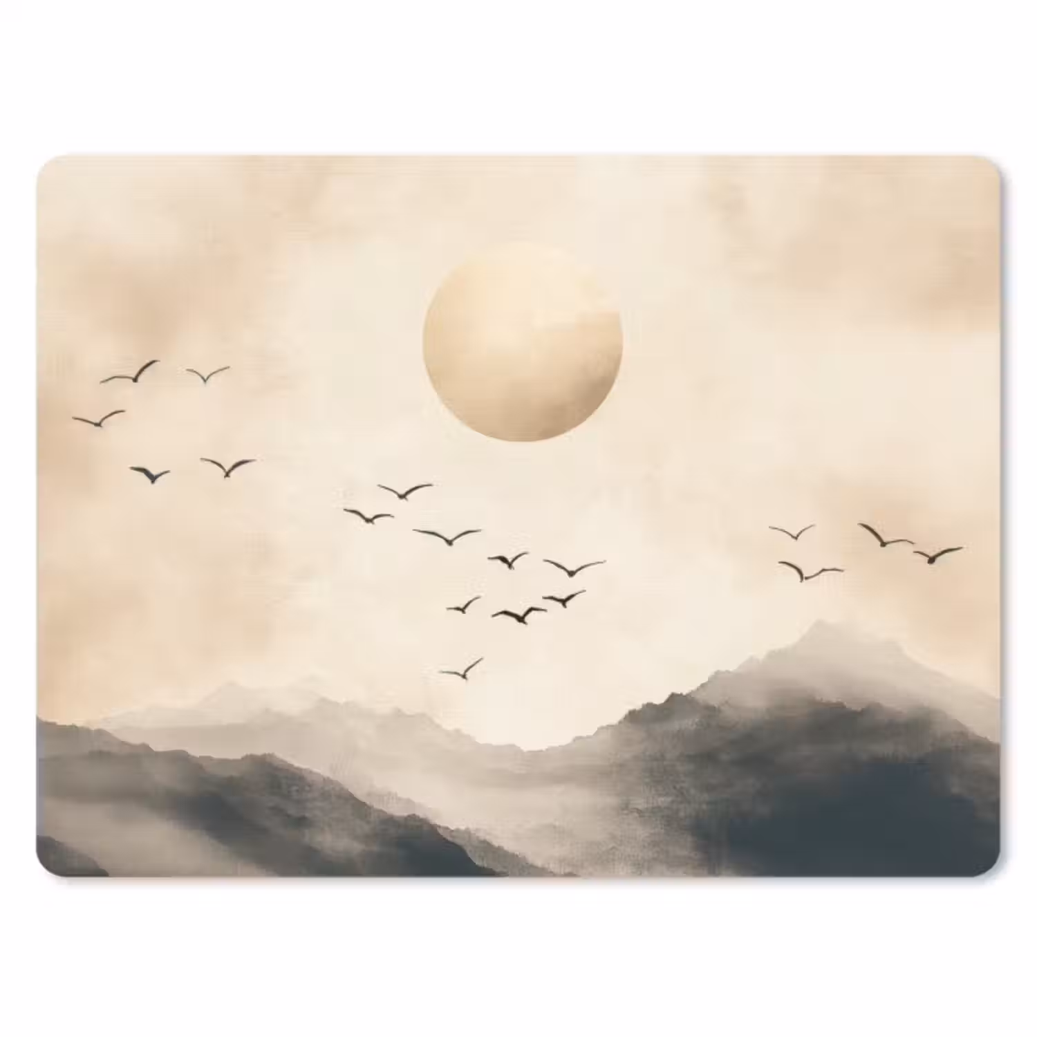 Muismat - Landschap - Japandi - vogel