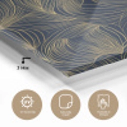 Abstract - Lijnen - Blauw - Goud plexiglas 5mm klein 11 -sfeer2