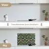 Patroon - Botanisch - Kleurrijk keuken achterwand spatscherm klein 900 -voor_na_NL