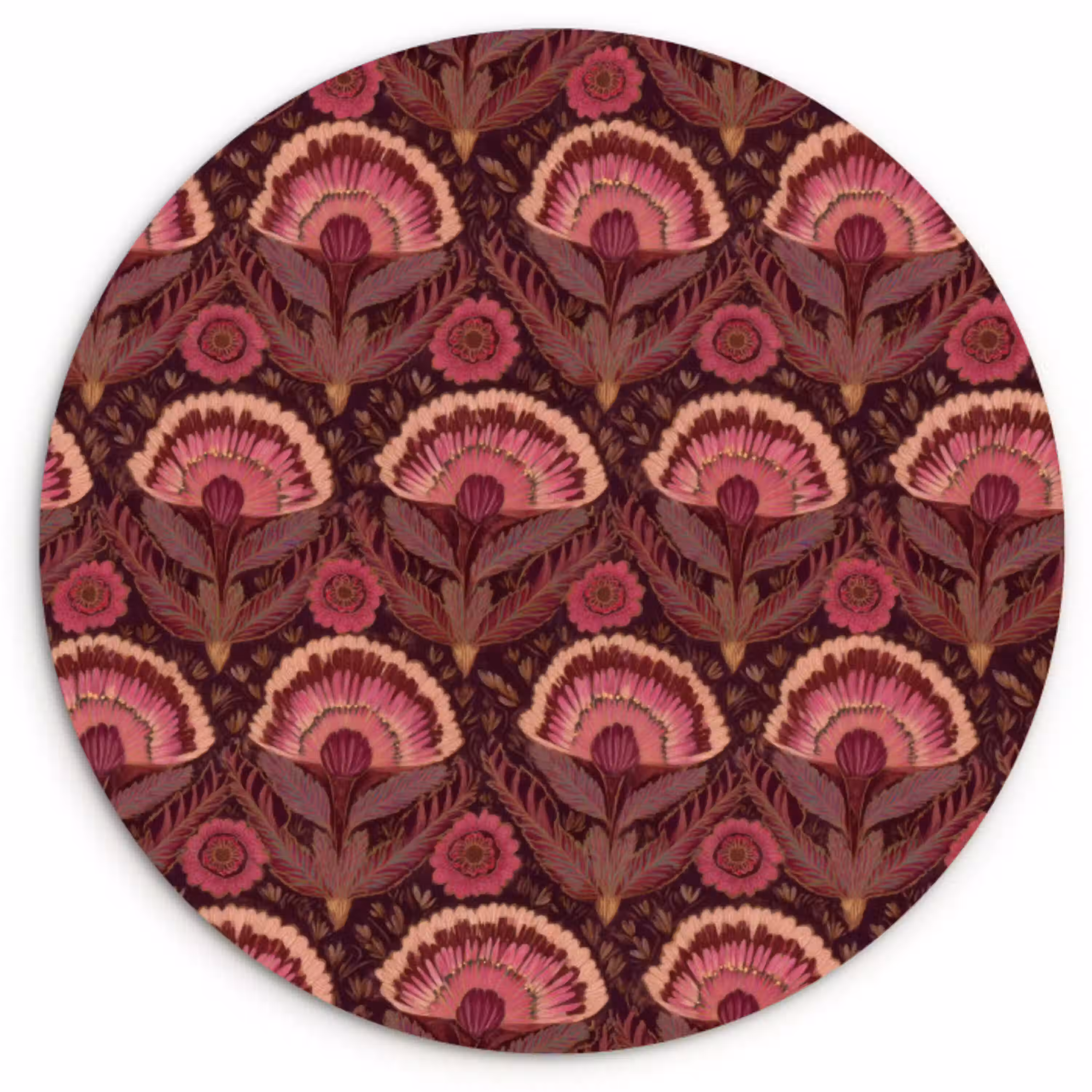 Antiek - Bloemen - Kleurrijk Wandcirkel kunststof plaat 5mm dik klein 188 -3d