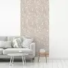 Bloemenprint - Grijs - Crème fotobehang vinyl groot 64 -woonkamer