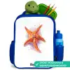 Oranje Zeester Illustratie Kinderrugzak - Blauw middel -inhoud_NL