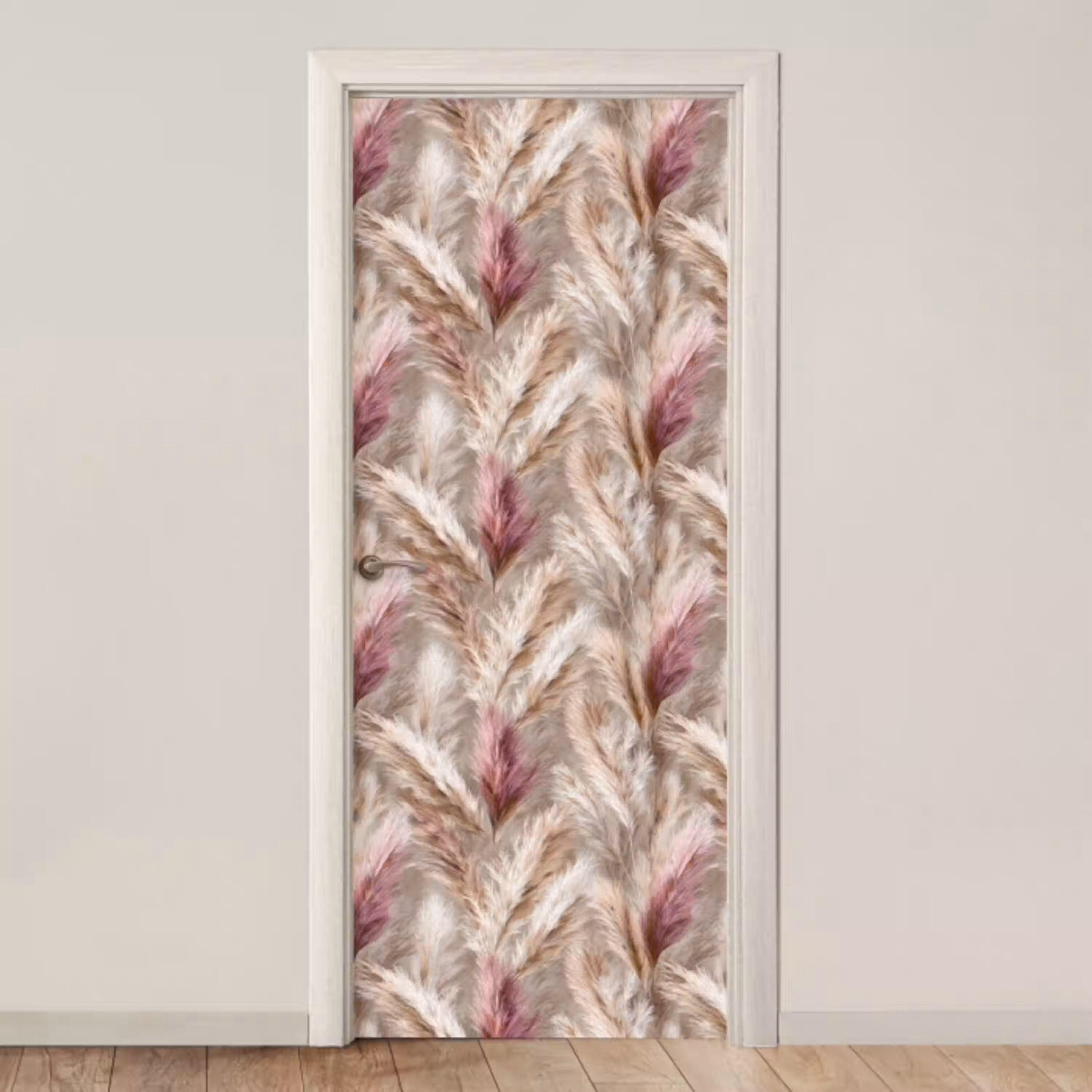 Pampasgras - Pluizig - Kleurrijk deurposter klein 289 -3d_beige