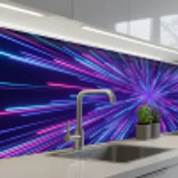 Dynamisch - Ruimte - Kleurrijk keuken achterwand 2 middel -3d_schuin