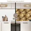 Geometrisch - Tegels - Goud keuken achterwand 2 middel 871 -voor-na2_NL