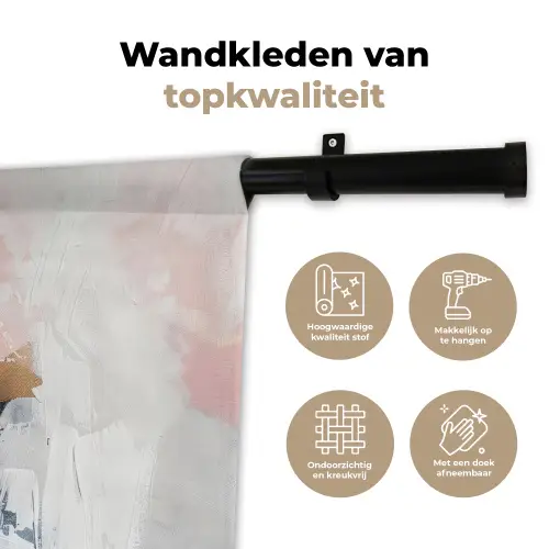 Abstract - Pastel kleuren - Goud - Modern - Aesthetic Wandkleed katoen klein -sfeer2