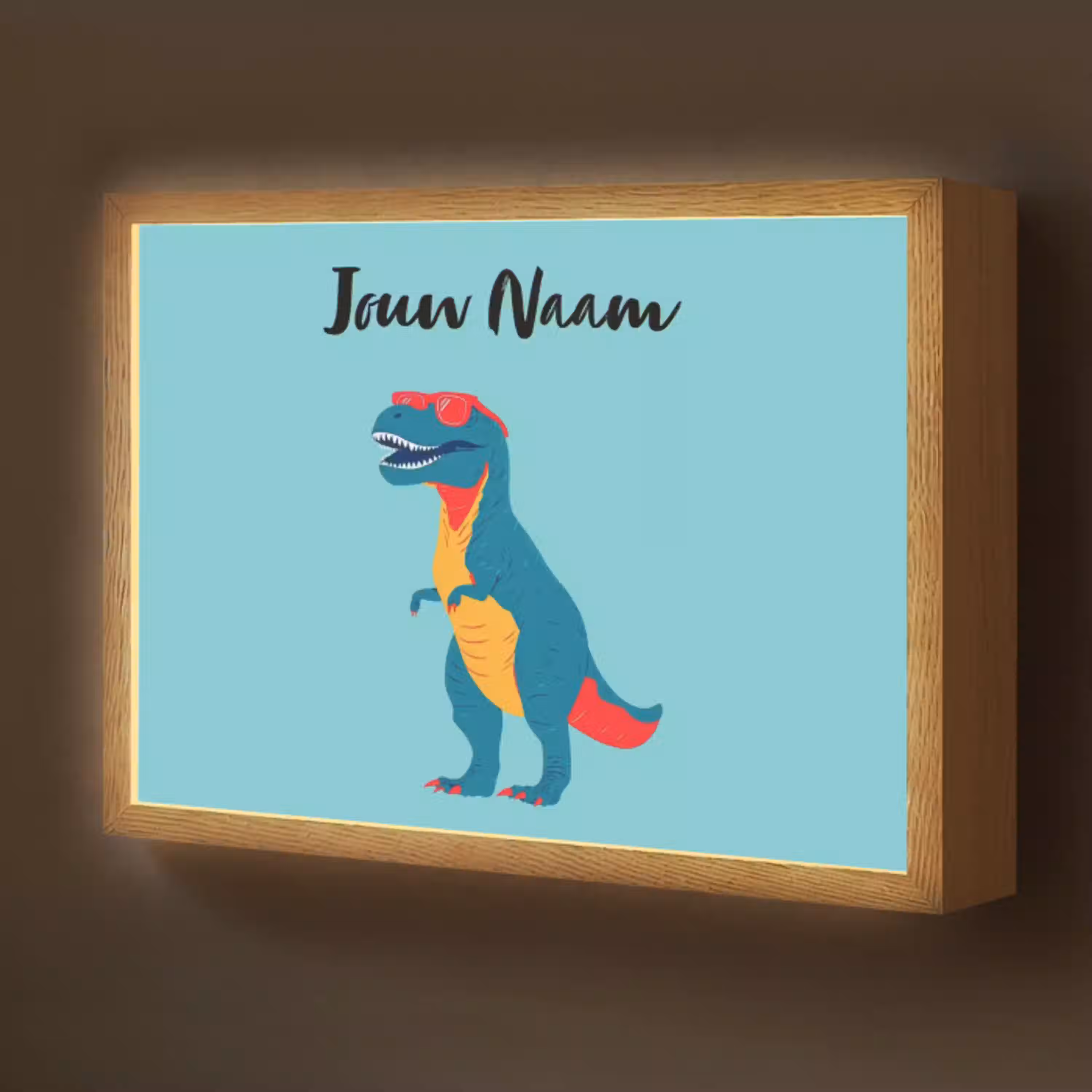 T-Rex - Zonnebril - Blauw - Glimlach Light Box met batterij (Wandlamp kind) middel -z3d_website