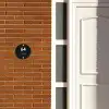 Zwart krokodillenleertextuur - Modern Naambord Rond klein -sfeer3-rond-XS