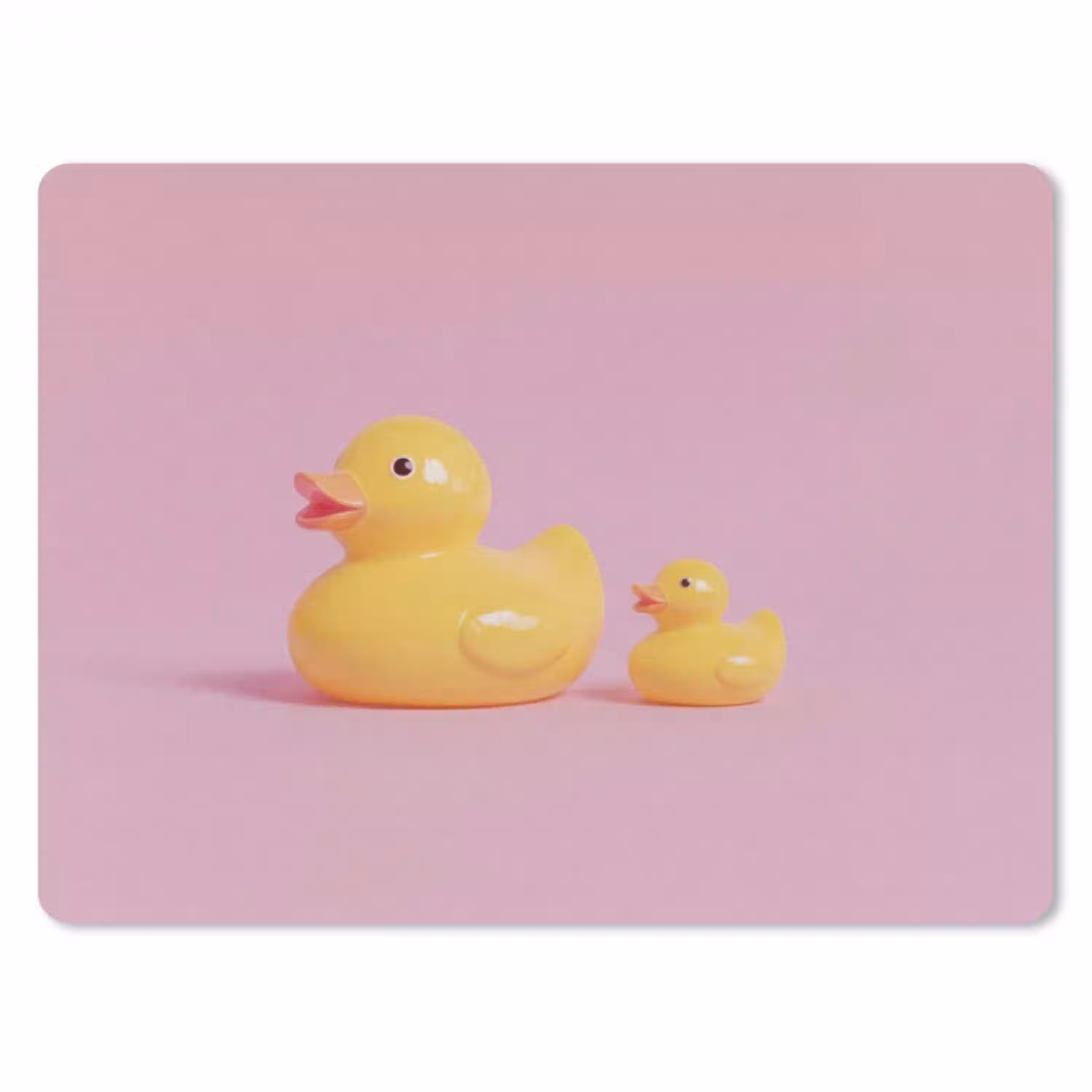 Eendjes - Vrolijk - Roze muismat rubber klein -3d