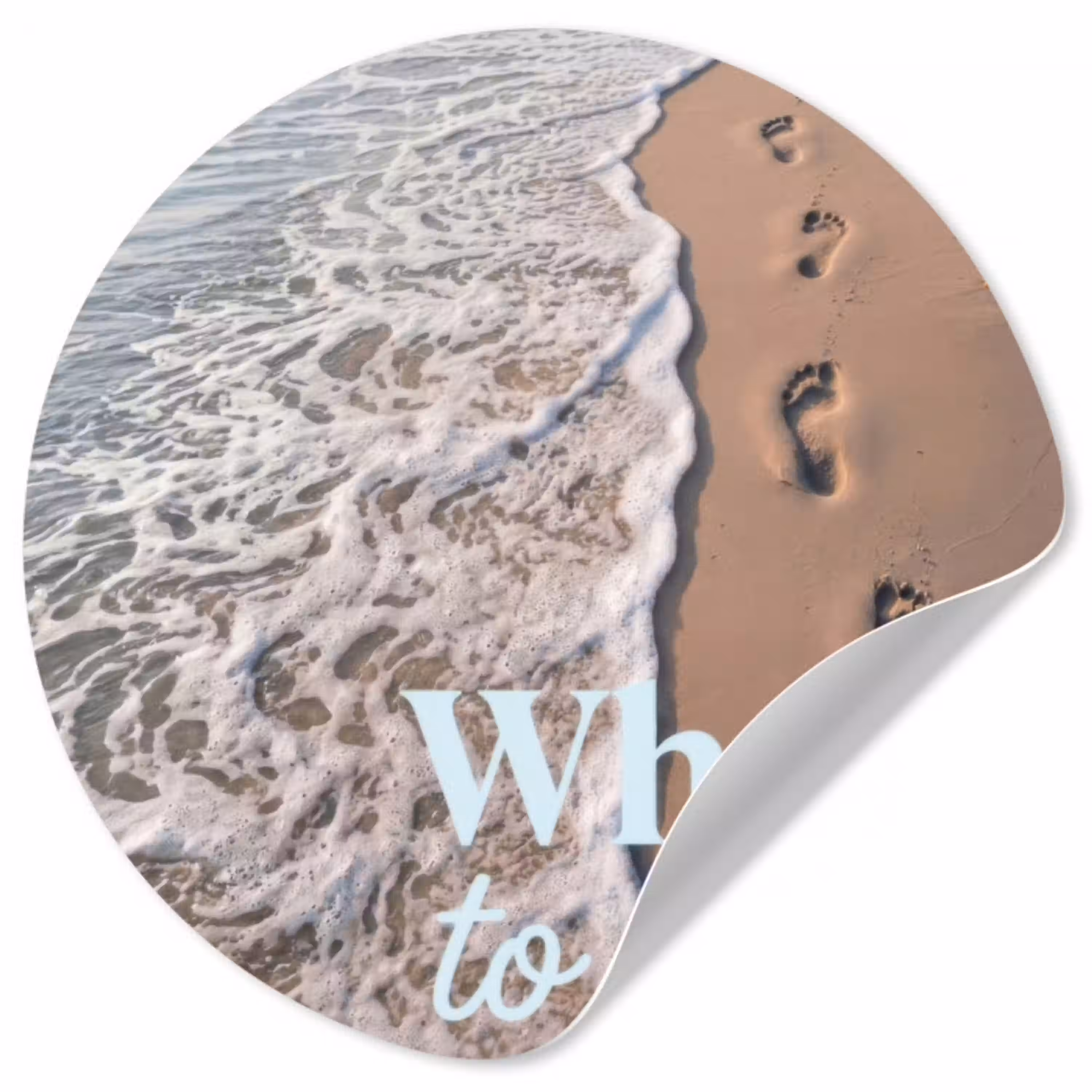 Where to next - Strand - Voetstappen Wandcirkel behangsticker klein -3d