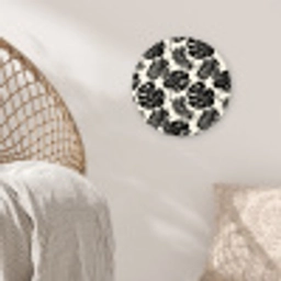 Modern - Monstera - Zwart Wandcirkel kunststof plaat 5mm dik klein 188 -sfeer5