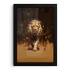 Leeuw - Geschilderd - Abstract - Goud fotolijst zwart zonder passe partout klein -3d