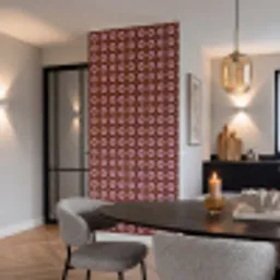 Geometrisch - Sierlijk - Bruin Behang Vinyl klein 1060 -sfeer3