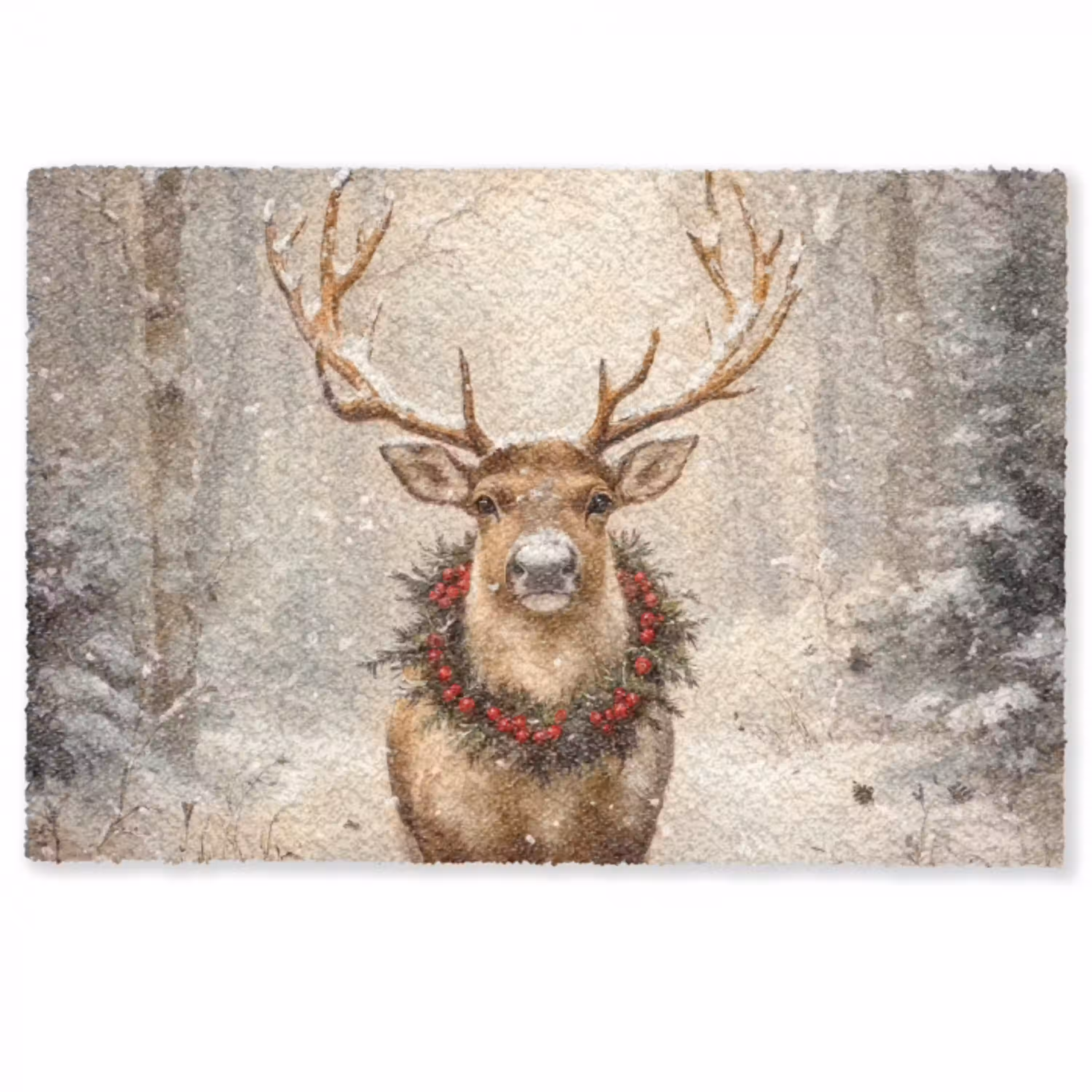 Kerst - Rendier - Winter - Krans Deurmat klein -zkaufland3d