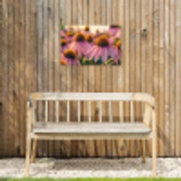 Bloemen - Paars - Bijen Tuinposter op houten frame 2 cm dik klein -sfeer4