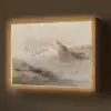 Berglandschap - Mist  - Penseelstreken Light Box met batterij (Wandlamp) middel -z3d_website