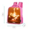 Oranje lichtvoetballer in zweefmoment Kinderrugzak - Roze middel -productfoto_formaten