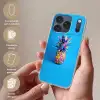 Ananas - Blauw - Tropisch - Vrolijk Telefoonhoesje iPhone 17 Pro klein -sfeer3_NL