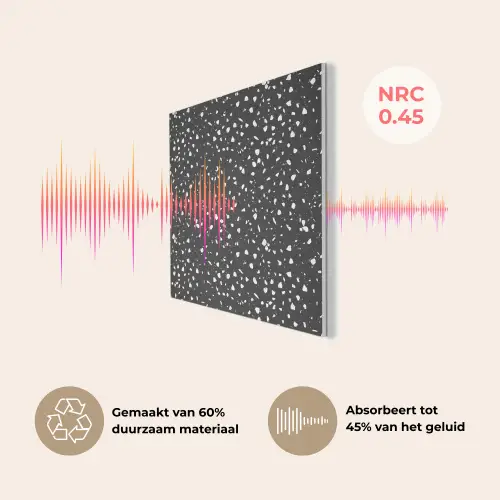 Terrazzo -  Patroon - Zwart - Wit PET vilt klein 837 -USP_NL