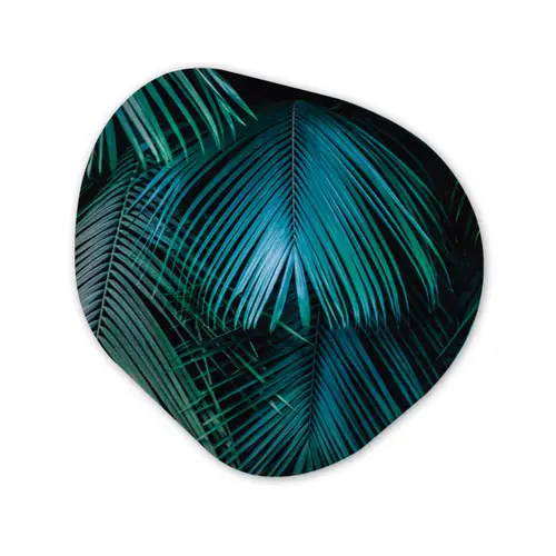 Palmblad - Tropisch - Natuur - Jungle Wandcirkel Organisch Aluminium middel -3d