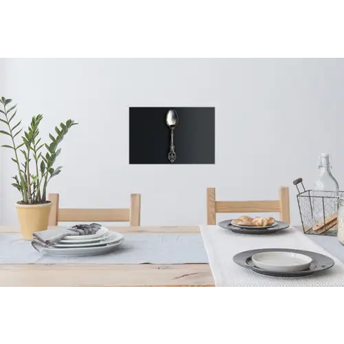 Lepel - Zilver - Metaal Muursticker klein -eettafel