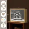 Wasbeer - Cute - Pasta - Tafelkleed - Zwart - Wit Light Box met batterij (Wandlamp) middel -USP_websiteoverzichtNL