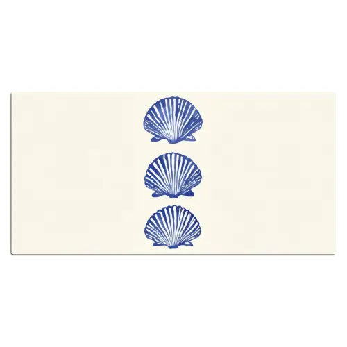 Schelpen - Blauw - Patroon Muismat XXL klein -3d_leeg