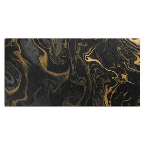 Marmer - Textuur - Grijs - Goud - Marmerlook - Luxe Muismat XXL klein -3d_leeg