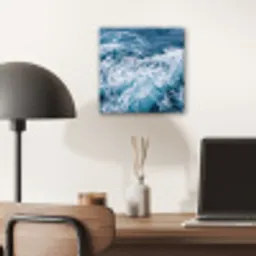 Golven - Oceaan - Blauw aluminium wit klein -sfeer5
