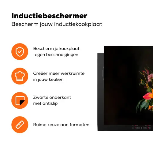Schaal - Boeket - Bloemen Inductie beschermer vinyl 3mm klein -zzzzzzz-td-ups