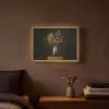 Goudbruine - Bladeren - Vaas - Herfstachtig Light Box met batterij (Wandlamp) middel -sfeer4