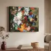 Kunst - Oude meesters - Boeket bloemen in een urn Textielframe zwart klein -sfeer3