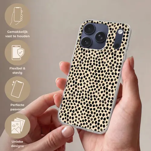 Stippen - Patroon - Zwart Telefoonhoesje iPhone 17 Pro klein 878 -sfeer3_NL