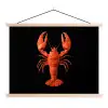 Kreeft - Papier - Origami papier - Rood textielposter latten blank klein -3d