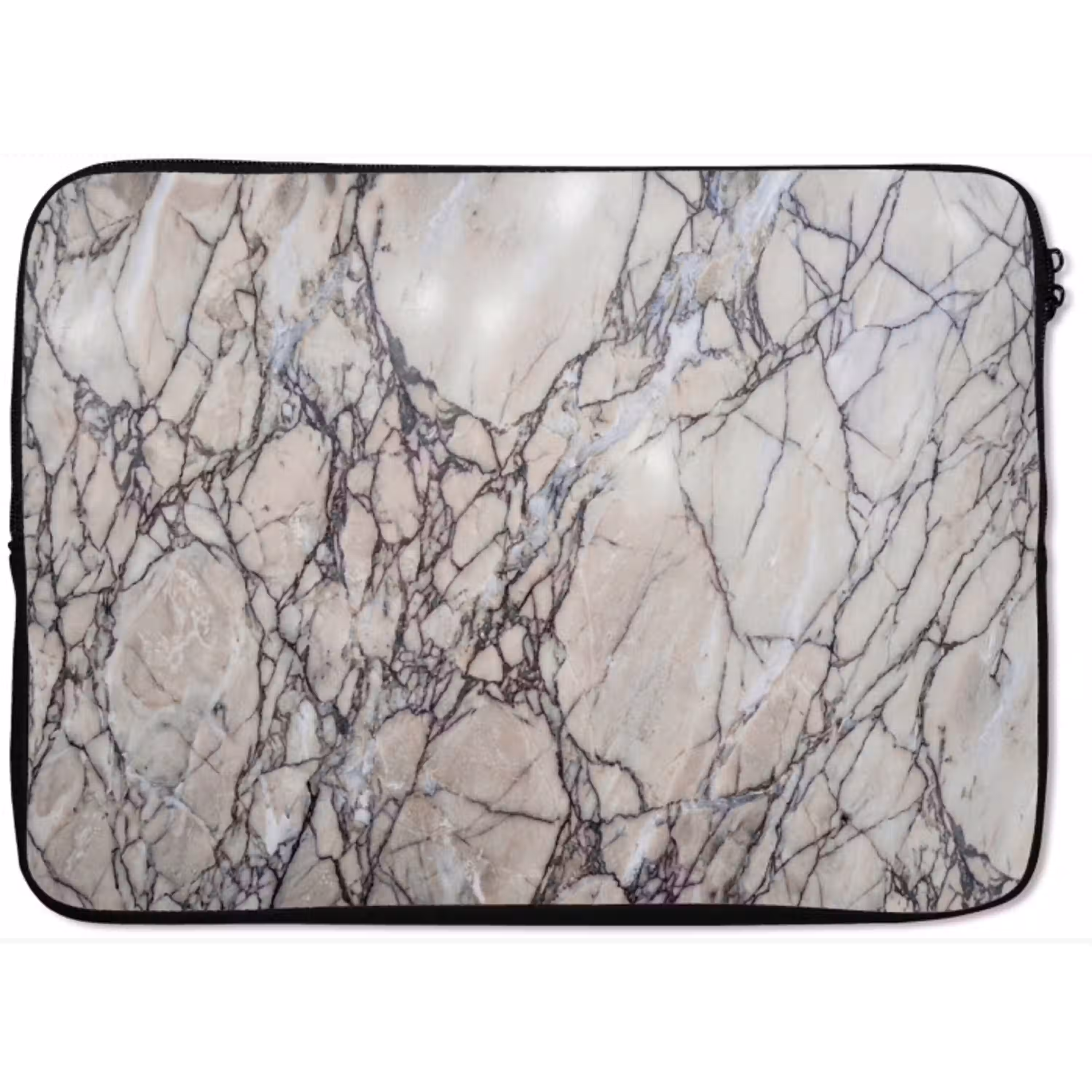 Marmer - Aderen - Patroon - Wit - Grijs laptophoes neopreen klein -zkaufland3dotto