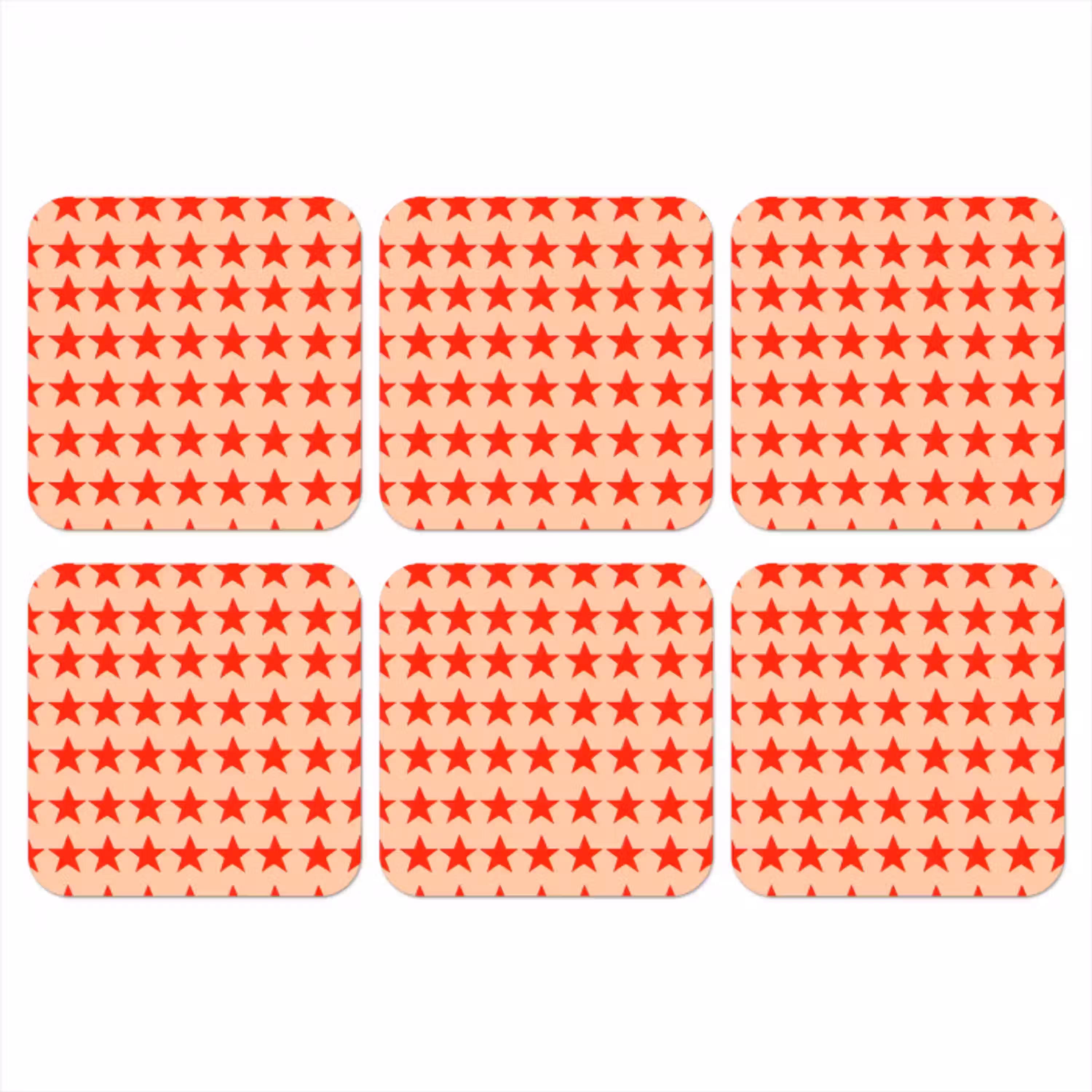 Patroon - Sterren - Rood onderzetter kurk middel 366 -3d