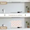 Sfeer - Oranje - Blauw - Groen keuken achterwand spatscherm klein 900 -voor_na_FR