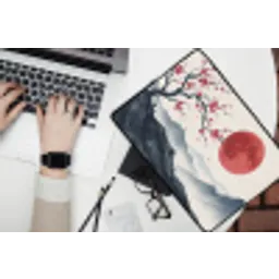 Kersenbloesem - Oosters - Rood laptophoes neopreen klein -bureau
