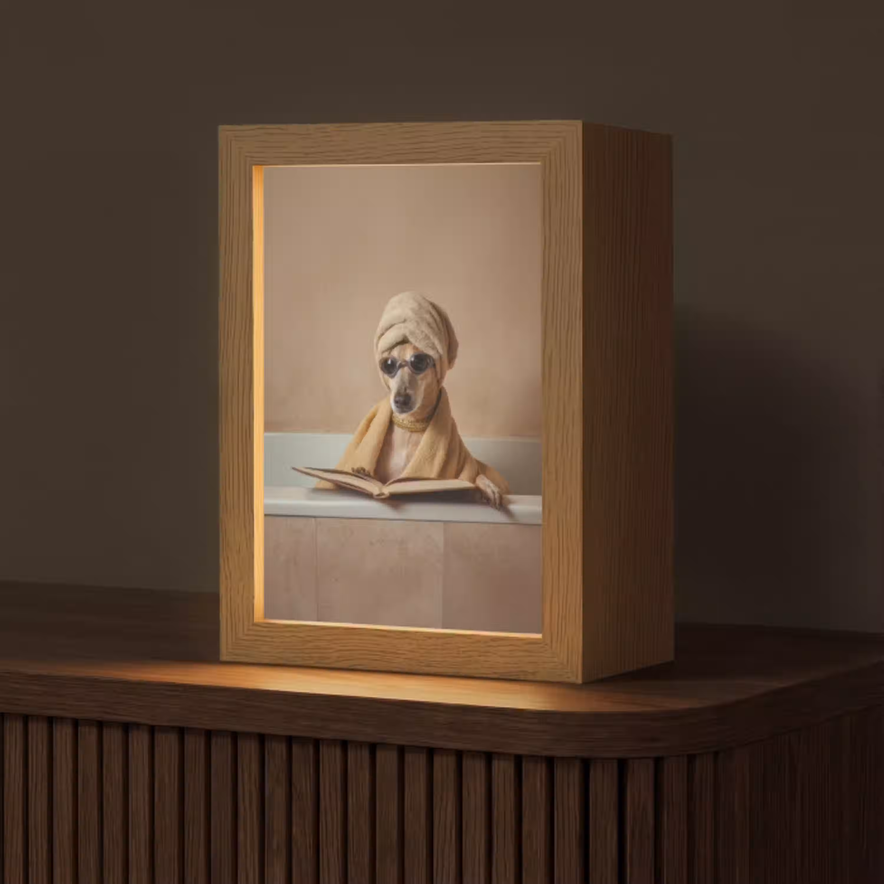 Bad - Hond - Boek - Zonnebril Light Box met kabel (Tafellamp) klein -z3d_website