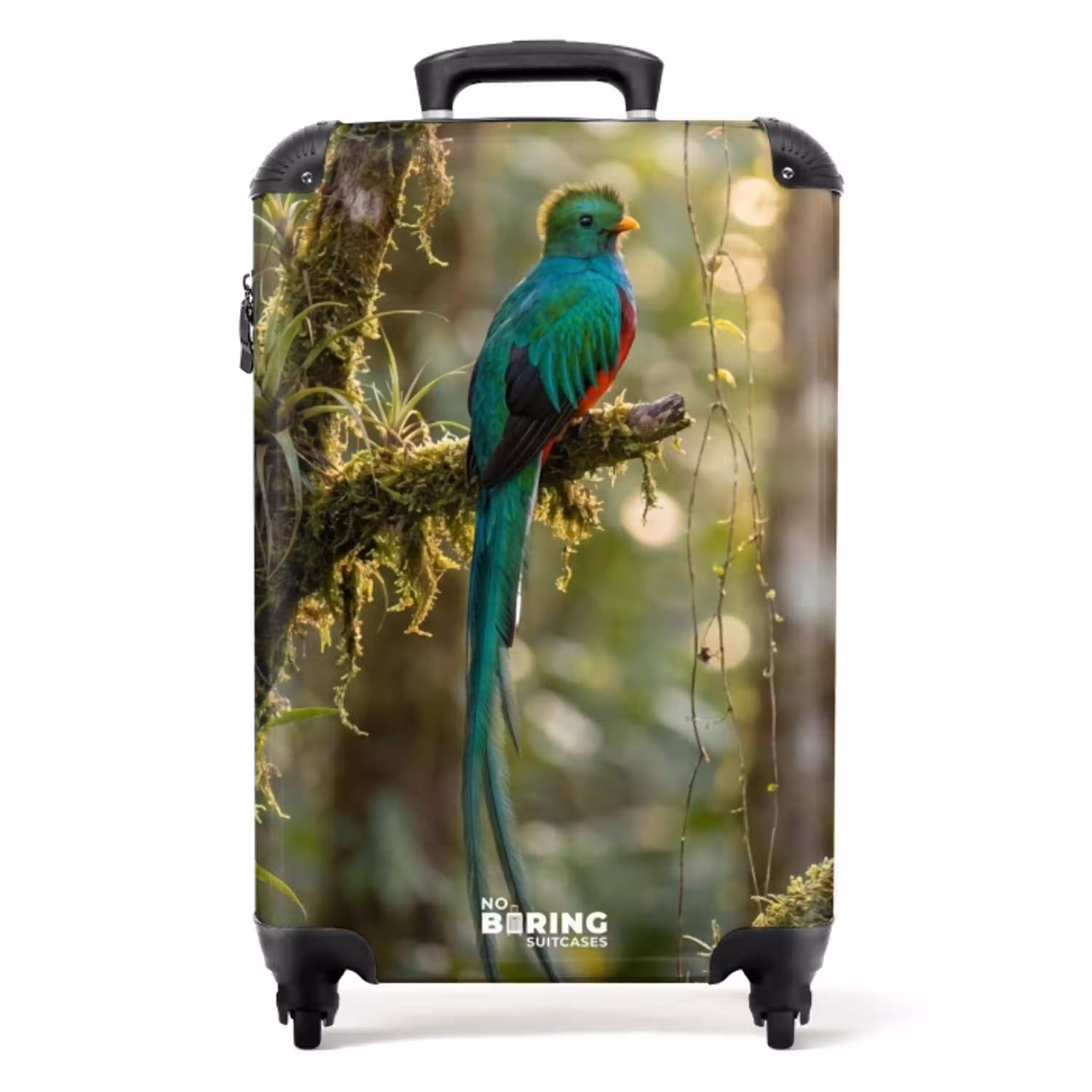 Quetzal - Jungle - Natuur - Groen NBS - Handbagage koffer - Volwassenen Unisex middel -productfoto_recht