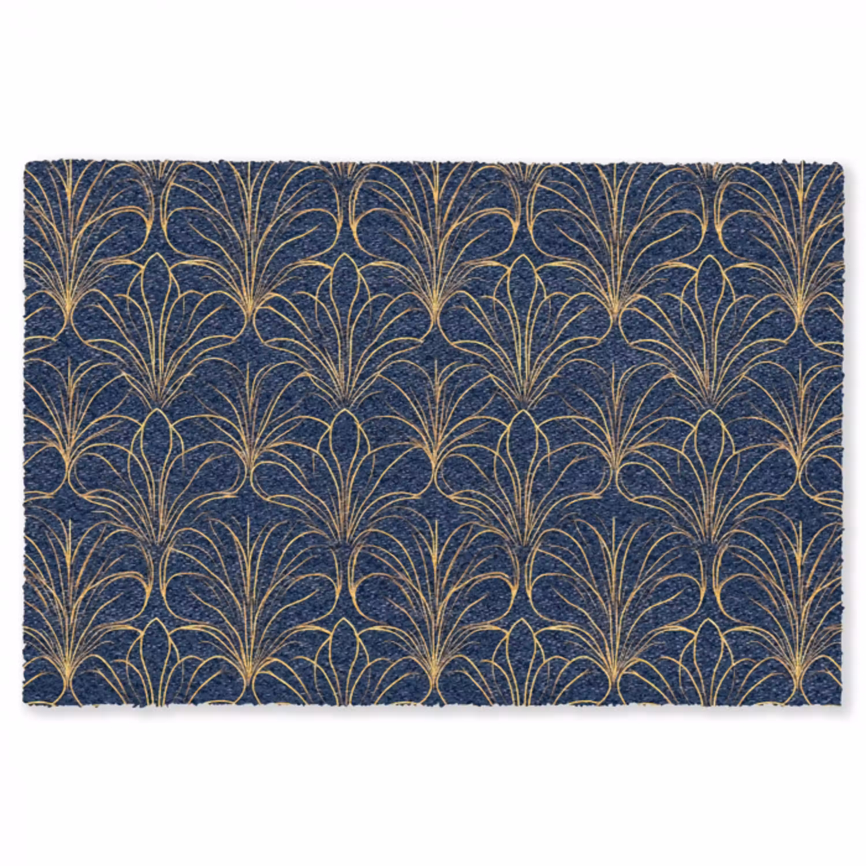 Deco - Waaier - Blauw Vloerkleed Rechthoek klein 1091 -3d
