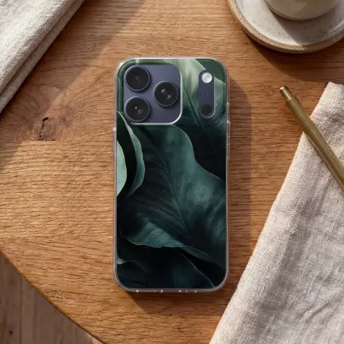 Groen - Bladeren - Glad - Nerven Telefoonhoesje iPhone 17 Pro klein -sfeer1