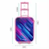Neon - Strepen - Abstract - Blauw - Roze Kinderkoffer - Roze klein -productfoto_formaten