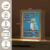 Vogel - Decoratie - Ijsvogel - Blauw Light Box met kabel (Tafellamp) klein -USP_NL