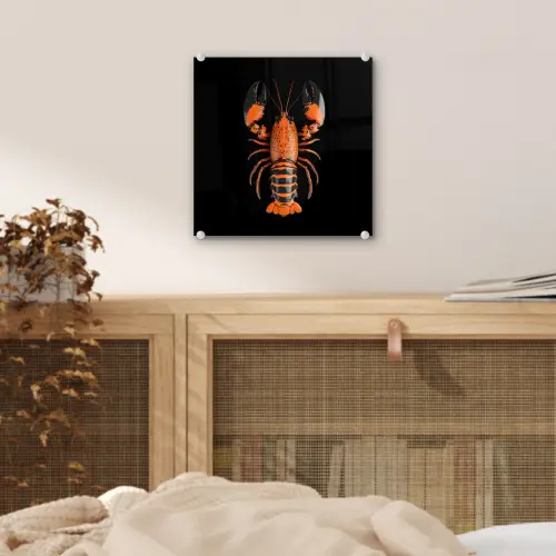 Kreeft - Oranje - Zwart - Modern plexiglas 5mm klein -sfeer4