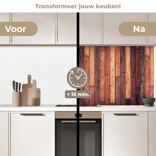 Plank - Vintage - Patroon keuken achterwand 2 middel 871 -voor-na2_NL