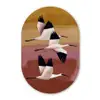 Vogels - Snavel - Abstract Wandcirkel Ovaal Forex klein -3d