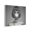 Vrouw - Zwart Wit - Ketting - Zonnebril PET vilt klein -3d