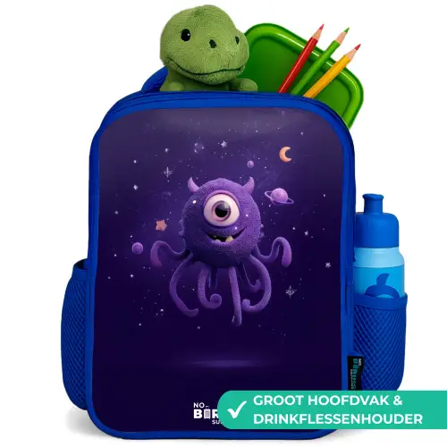 Kosmisch tentakelmonster Kinderrugzak - Blauw middel -inhoud_NL