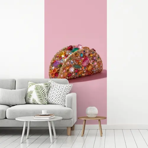 Taco - Kleurrijk - Edelstenen - Goud fotobehang vinyl groot -woonkamer